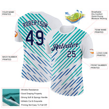 Load image into Gallery viewer, Custom White Navy Blue-Aqua 3D Esports Performance T-Shirt
