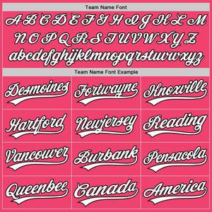 Custom Neon Pink White-Blue 3D Pattern Design Father's Day Family Love Authentic Baseball Jersey