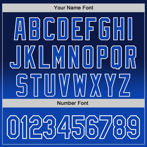 Custom Navy Thunder Blue-White 3D Pattern Design Father's Day Family Love Fade Authentic Baseball Jersey
