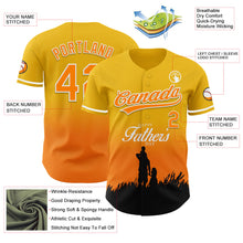 Load image into Gallery viewer, Custom Yellow Bay Orange-White 3D Pattern Design Father&#39;s Day Family Love Fade Authentic Baseball Jersey
