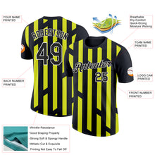 Load image into Gallery viewer, Custom Black Neon Yellow-White 3D Esports Performance T-Shirt
