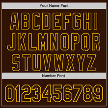 Load image into Gallery viewer, Custom Brown Yellow 3D Pattern Design Father&#39;s Day Family Love Authentic Baseball Jersey
