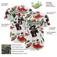 Load image into Gallery viewer, Custom White Black 3D Mexican Festival Skull Cinco de Mayo Authentic Baseball Jersey
