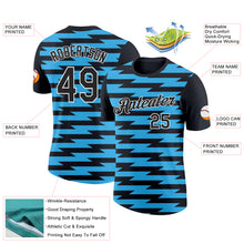 Load image into Gallery viewer, Custom Black Sky Blue-White 3D Esports Performance T-Shirt
