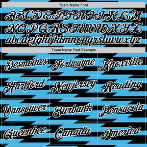 Custom Black Sky Blue-White 3D Esports Performance T-Shirt