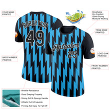 Load image into Gallery viewer, Custom Black Sky Blue-White 3D Esports Performance T-Shirt
