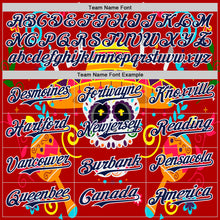 Load image into Gallery viewer, Custom Red Navy-White 3D Mexican Festival Flower And Skull Sombrero Cinco de Mayo Authentic Baseball Jersey
