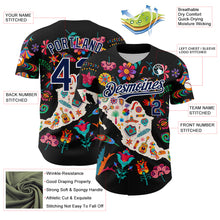 Load image into Gallery viewer, Custom Black Navy-White 3D Mexico Map With Tropical Plant And Animal Authentic Baseball Jersey
