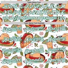 Load image into Gallery viewer, Custom White Kelly Green 3D Mexican Festival Tacos And Sombrero Cinco de Mayo Authentic Baseball Jersey
