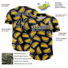 Load image into Gallery viewer, Custom Black White 3D Mexican Festival Taco Cinco de Mayo Authentic Baseball Jersey
