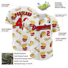 Load image into Gallery viewer, Custom White Fire Red-Black 3D Mexican Festival Taco Cinco de Mayo Authentic Baseball Jersey
