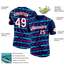 Load image into Gallery viewer, Custom Navy Lakes Blue Deep Pink-Red 3D Esports Performance T-Shirt

