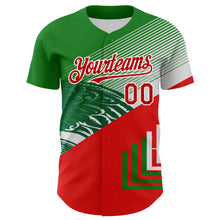 Load image into Gallery viewer, Custom Green Red-White 3D Mexico Authentic Baseball Jersey
