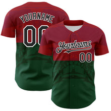 Load image into Gallery viewer, Custom Cardinal Black-Kelly Green 3D Mexico Authentic Baseball Jersey
