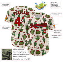 Load image into Gallery viewer, Custom Cream Red-Black 3D Mexican Cactus Authentic Baseball Jersey
