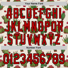 Load image into Gallery viewer, Custom Cream Red-Black 3D Mexican Cactus Authentic Baseball Jersey
