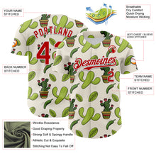 Load image into Gallery viewer, Custom Cream Red-White 3D Mexican Cactus Authentic Baseball Jersey
