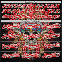 Load image into Gallery viewer, Custom Black Red-White 3D Apache Skull Authentic Baseball Jersey
