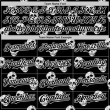Load image into Gallery viewer, Custom Black White 3D Skull Authentic Baseball Jersey
