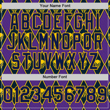 Load image into Gallery viewer, Custom Purple Navy-Gold 3D Skull Authentic Baseball Jersey
