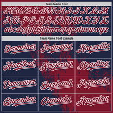 Load image into Gallery viewer, Custom Crimson Navy-White 3D Pattern Design Abstract Brush Stroke Authentic Baseball Jersey
