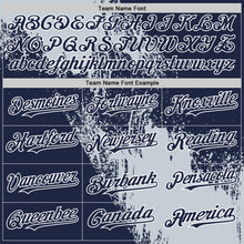 Load image into Gallery viewer, Custom Silver Navy-White 3D Pattern Design Abstract Brush Stroke Authentic Baseball Jersey
