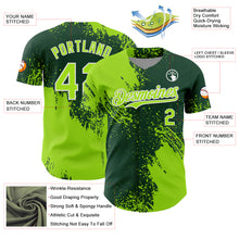 Load image into Gallery viewer, Custom Neon Green Green-White 3D Pattern Design Abstract Brush Stroke Authentic Baseball Jersey
