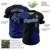 Load image into Gallery viewer, Custom US Navy Blue Black-White 3D Pattern Design Abstract Brush Stroke Authentic Baseball Jersey
