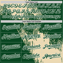 Load image into Gallery viewer, Custom Cream Green-White 3D Pattern Design Abstract Brush Stroke Authentic Baseball Jersey

