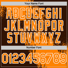 Load image into Gallery viewer, Custom Bay Orange Brown-White 3D Pattern Design Abstract Brush Stroke Authentic Baseball Jersey
