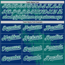 Load image into Gallery viewer, Custom Teal US Navy Blue-White 3D Pattern Design Abstract Brush Stroke Authentic Baseball Jersey
