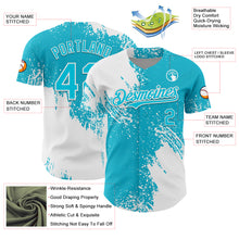 Load image into Gallery viewer, Custom White Lakes Blue 3D Pattern Design Abstract Brush Stroke Authentic Baseball Jersey
