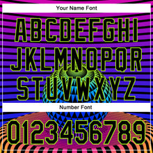 Load image into Gallery viewer, Custom Black Neon Green 3D Pattern Design Rave Psychedelic Geometry Authentic Baseball Jersey
