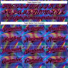 Load image into Gallery viewer, Custom Black Hot Pink 3D Pattern Design Rave Psychedelic Fractal Style Authentic Baseball Jersey
