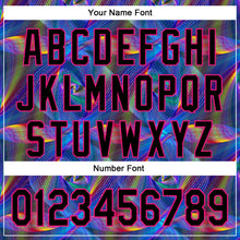 Load image into Gallery viewer, Custom Black Hot Pink 3D Pattern Design Rave Psychedelic Fractal Style Authentic Baseball Jersey
