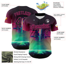 Load image into Gallery viewer, Custom Black Hot Pink 3D Pattern Design Rave Psychedelic Universe Authentic Baseball Jersey
