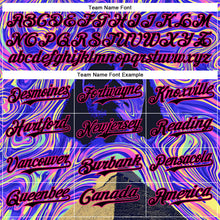 Load image into Gallery viewer, Custom Purple Black-Hot Pink 3D Pattern Design Rave Psychedelic Fluid Art Pyramid Authentic Baseball Jersey
