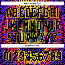 Load image into Gallery viewer, Custom Black Light Yellow 3D Pattern Design Rave Psychedelic Fractal Style Authentic Baseball Jersey
