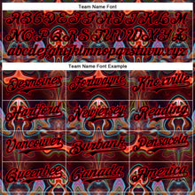 Load image into Gallery viewer, Custom Brown Black-Fire Red 3D Pattern Design Rave Psychedelic Fluid Art Authentic Baseball Jersey

