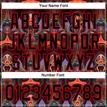 Load image into Gallery viewer, Custom Brown Black-Fire Red 3D Pattern Design Rave Psychedelic Fluid Art Authentic Baseball Jersey
