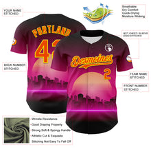 Load image into Gallery viewer, Custom Purple Orange-Light Yellow 3D Pattern Design Rave Psychedelic Futuristic Music Authentic Baseball Jersey
