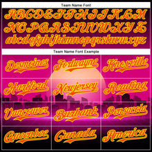 Load image into Gallery viewer, Custom Purple Orange-Light Yellow 3D Pattern Design Rave Psychedelic Futuristic Music Authentic Baseball Jersey
