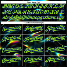 Load image into Gallery viewer, Custom Black Neon Green-Royal 3D Pattern Design Rave Psychedelic Holographic Vaporwave Style Authentic Baseball Jersey
