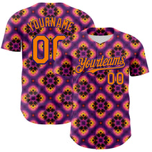 Load image into Gallery viewer, Custom Purple Bay Orange-Dark Purple 3D Pattern Design Rave Psychedelic Flower Authentic Baseball Jersey
