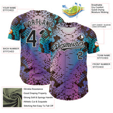 Load image into Gallery viewer, Custom Pink Black-White 3D Pattern Design Rave Psychedelic Snakeskin Authentic Baseball Jersey
