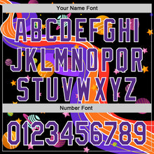 Load image into Gallery viewer, Custom Black Purple-White 3D Pattern Design Space Galaxy Star Authentic Baseball Jersey
