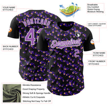Load image into Gallery viewer, Custom Black Medium Purple-White 3D Pattern Design Galaxy Star Meteor Authentic Baseball Jersey

