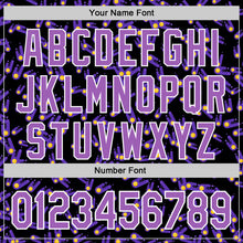 Load image into Gallery viewer, Custom Black Medium Purple-White 3D Pattern Design Galaxy Star Meteor Authentic Baseball Jersey
