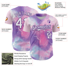 Load image into Gallery viewer, Custom Purple White 3D Pattern Design Constellation Space Galaxy Star Authentic Baseball Jersey
