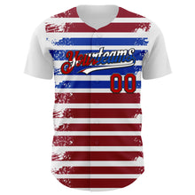 Load image into Gallery viewer, Custom White Red Black Cuban Flag-Blue 3D Cuba Authentic Baseball Jersey
